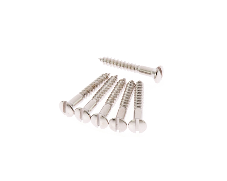 Strat/Tele Strap Button Fixed Bridge Slotted Screws in Nickel Plate