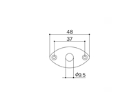 Gotoh Football Jack Plate Rounded Corners Chrome